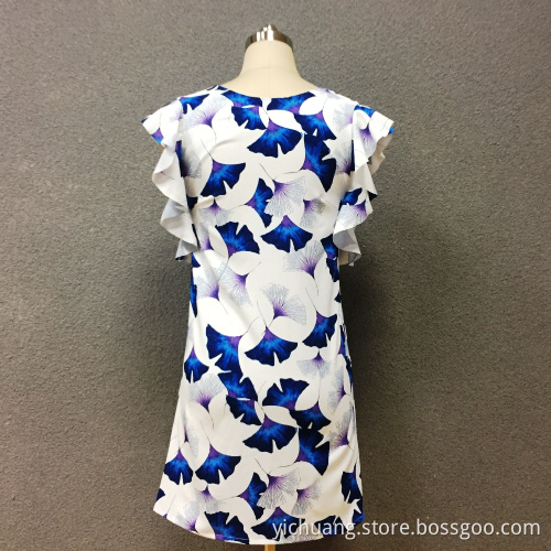 Women's polyester butterfly printed dress